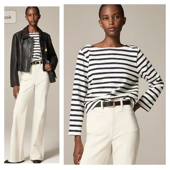 J Crew Classic Mariner Boatneck T-shirt in Stripe BF359 size 3X Nautical Preppy - Picture 6 of 16